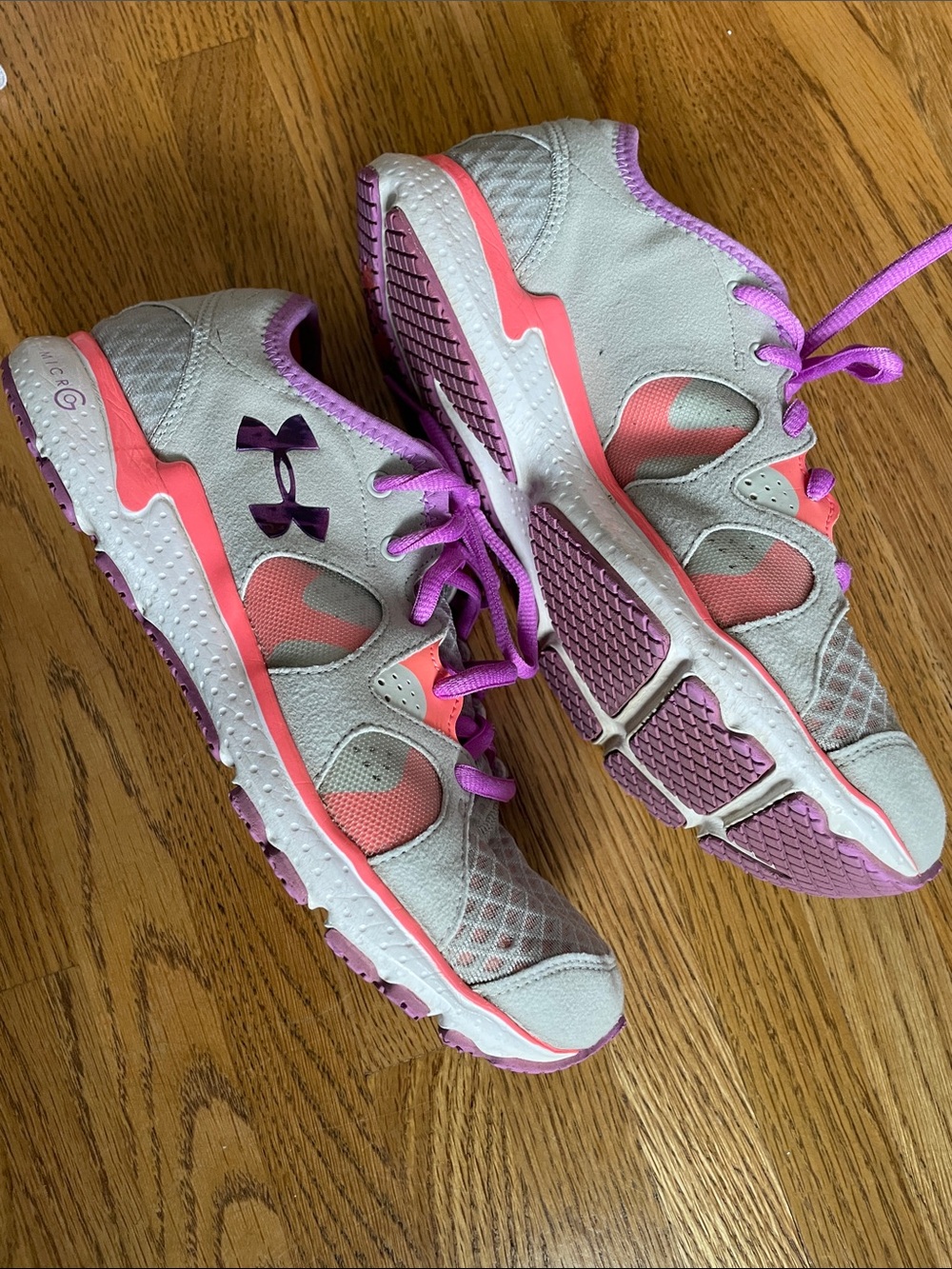 Under Armour 4d Athletic Shoes Micro Gray purple Coral women’s 8 sneakers